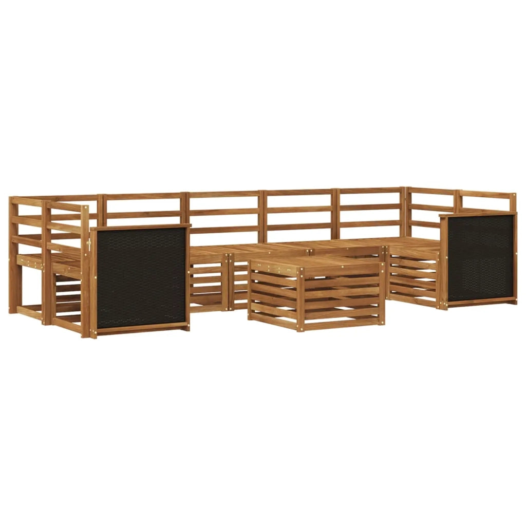 Set di divani da esterno 8 pz Naturale Legno di Acacia Massello 3384130