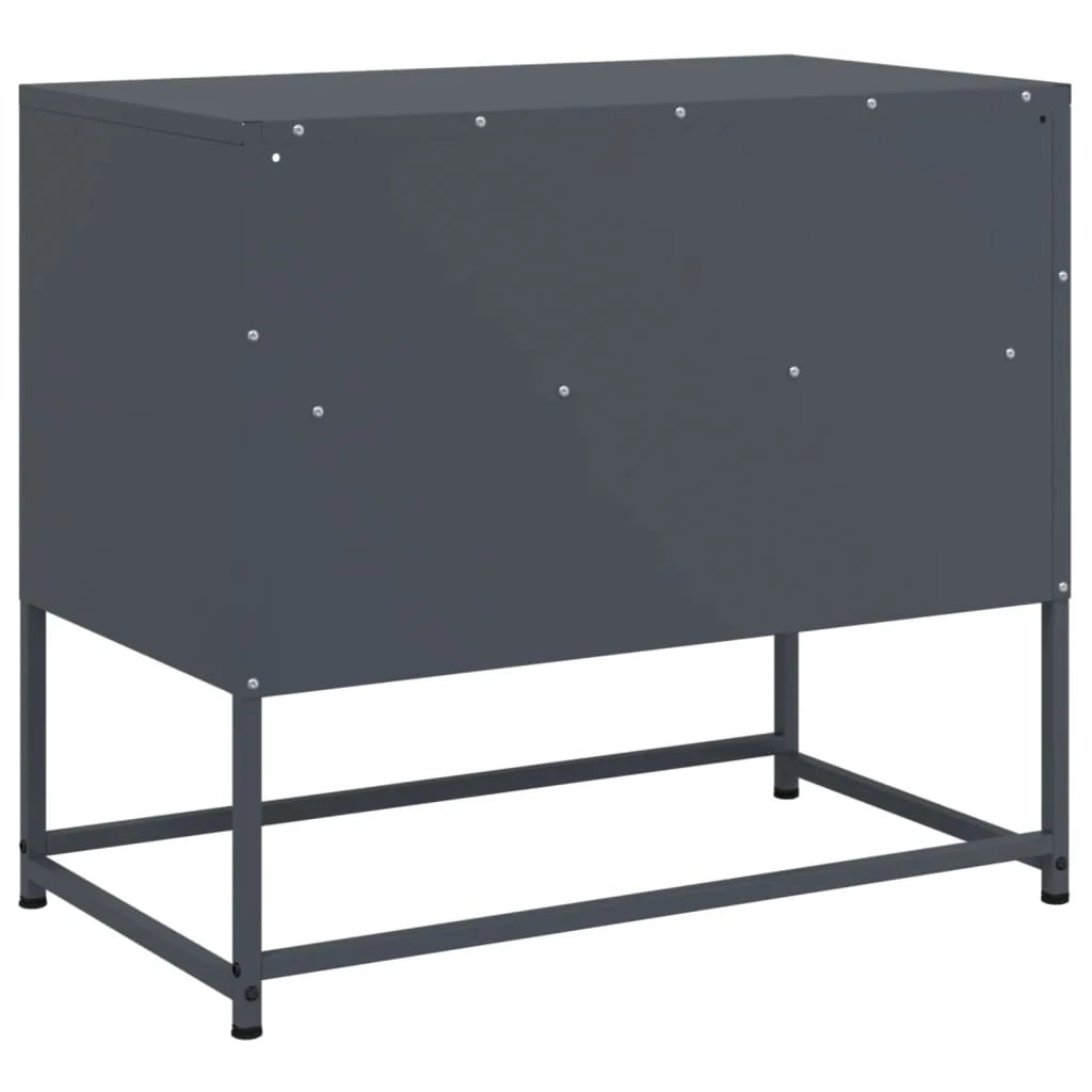 Mobile TV multimediale mensola TV credenza TV sala da pranzo soggiorno camera da letto 68 x 39 x 60,5 cm acciaio antracite 02_0026404