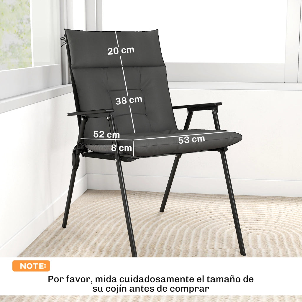 Set 4 Cuscini per Sedie da Giardino ¨C Zephmum ¨C Grigio 112x53 cm