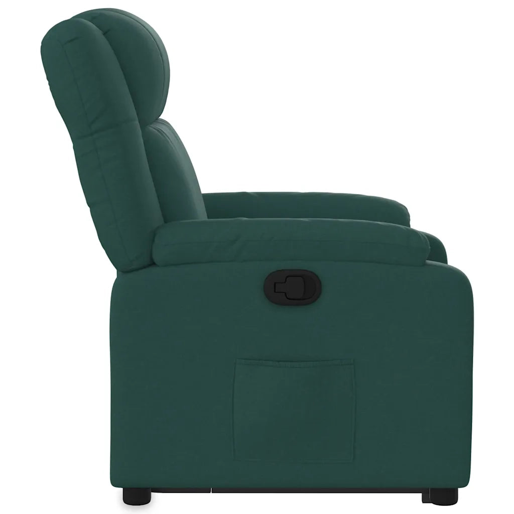Poltrona | Sedia Relax Alzapersona Reclinabile Verde Scuro in Tessuto