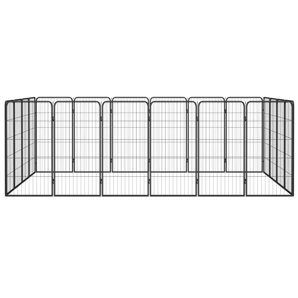 Box Cani 20 Pannelli Nero 50x100 cm Acciaio Verniciato Polvere CFW7270564