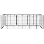 Box Cani 20 Pannelli Nero 50x100 cm Acciaio Verniciato Polvere CFW7270564