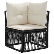Set Divano da Giardino 5 pz | Set Salotto da Giardino Nero polyrattan