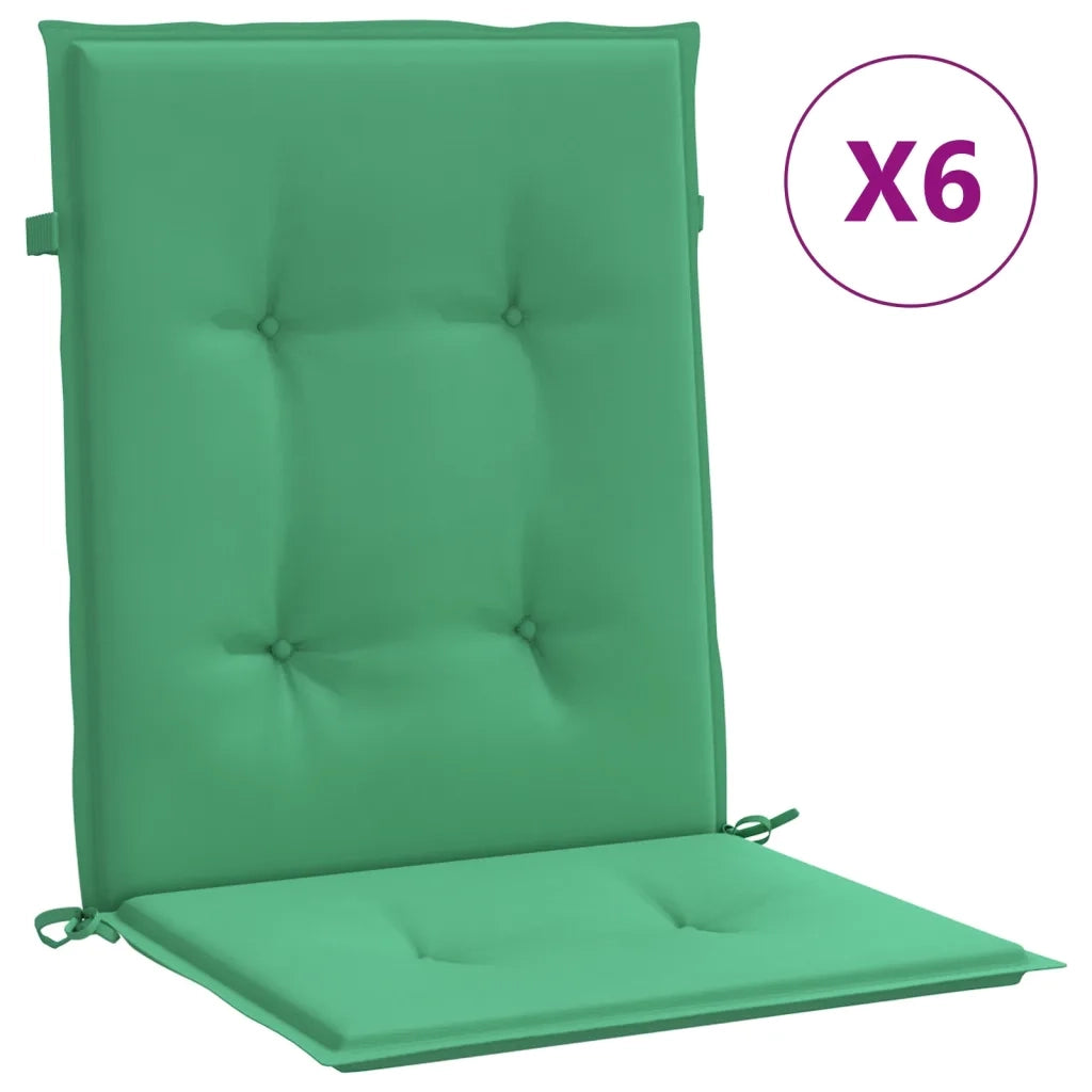 Cuscini per Sedia 6 pz | Cuscini per sedie Verdi 100x50x3 cm in Tessuto Oxford