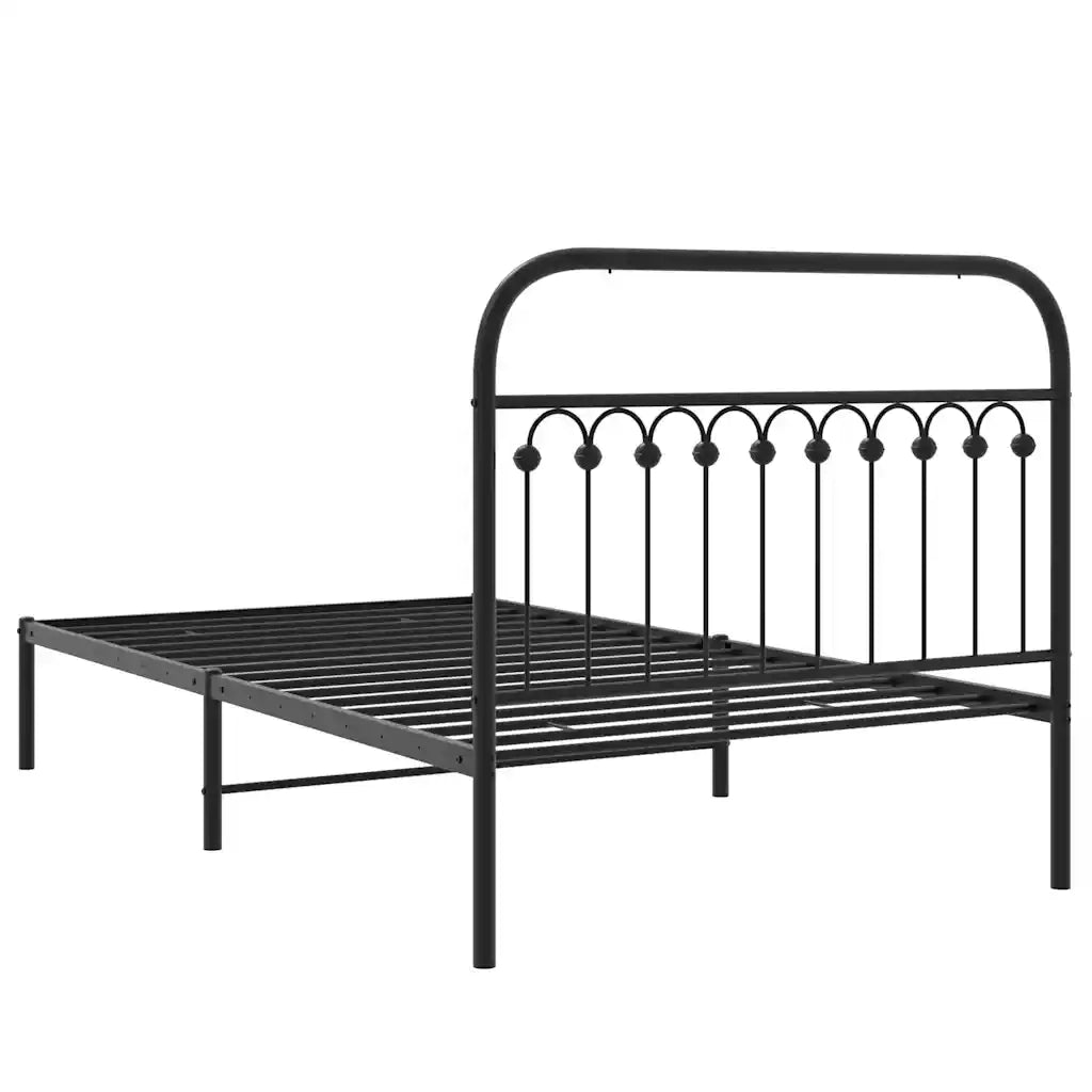 vidaXL Giroletto con Testiera in Metallo Nero 107x203 cm