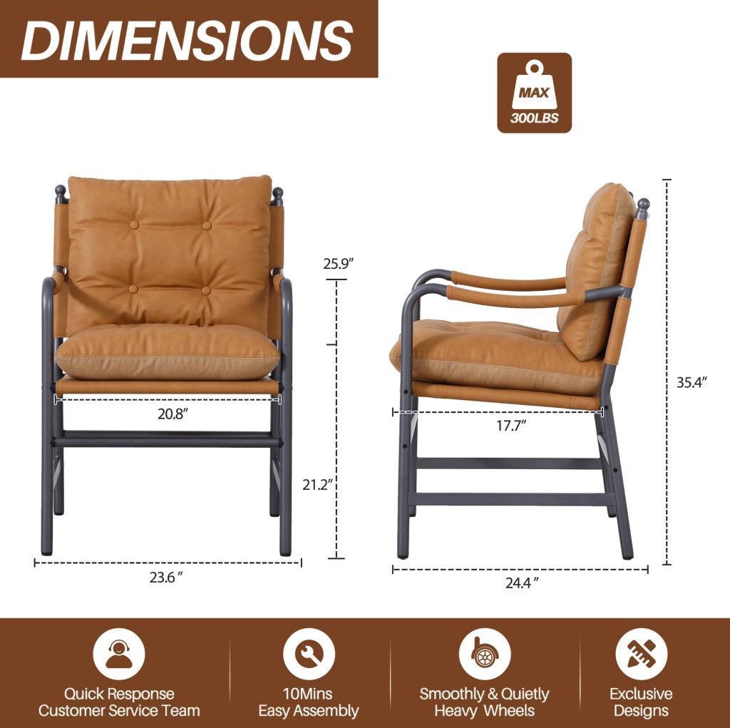 Poltrona 60x62x90 cm in similpelle marrone per soggiorno –