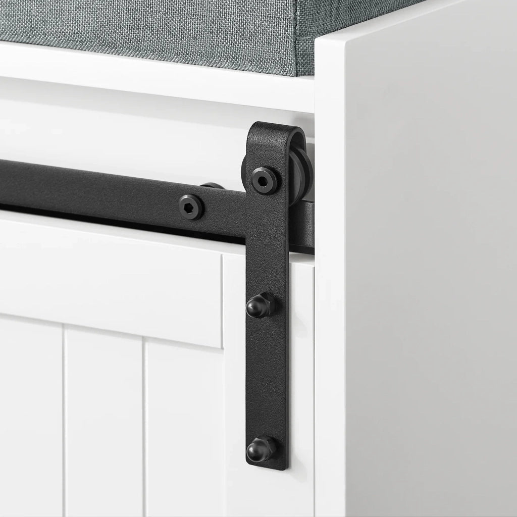 Scarpiera con seduta Panca con vano contenitore scarpiera con ante scorrevoli Bianco 90x35x46cm FSR133-K-W