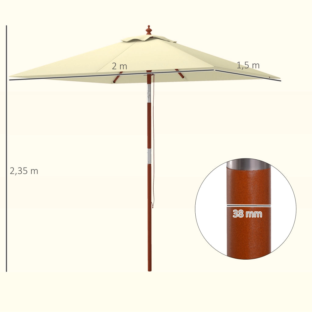 Tenda da sole rettangolare 200x150x235 cm inclinabile ¨C zephmum ¨C beige