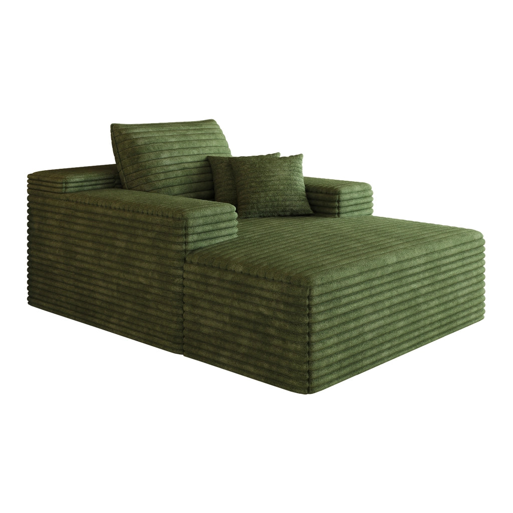 DIVANO Chaise longue 115 x 159 cm in tessuto verde