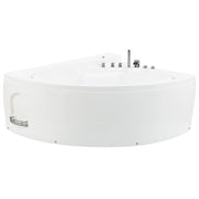 Vasca Idromassaggio Bianco Sanitario Acrilico Illuminazione LED Doppia 206 x 164 cm Ovale Design Moderno