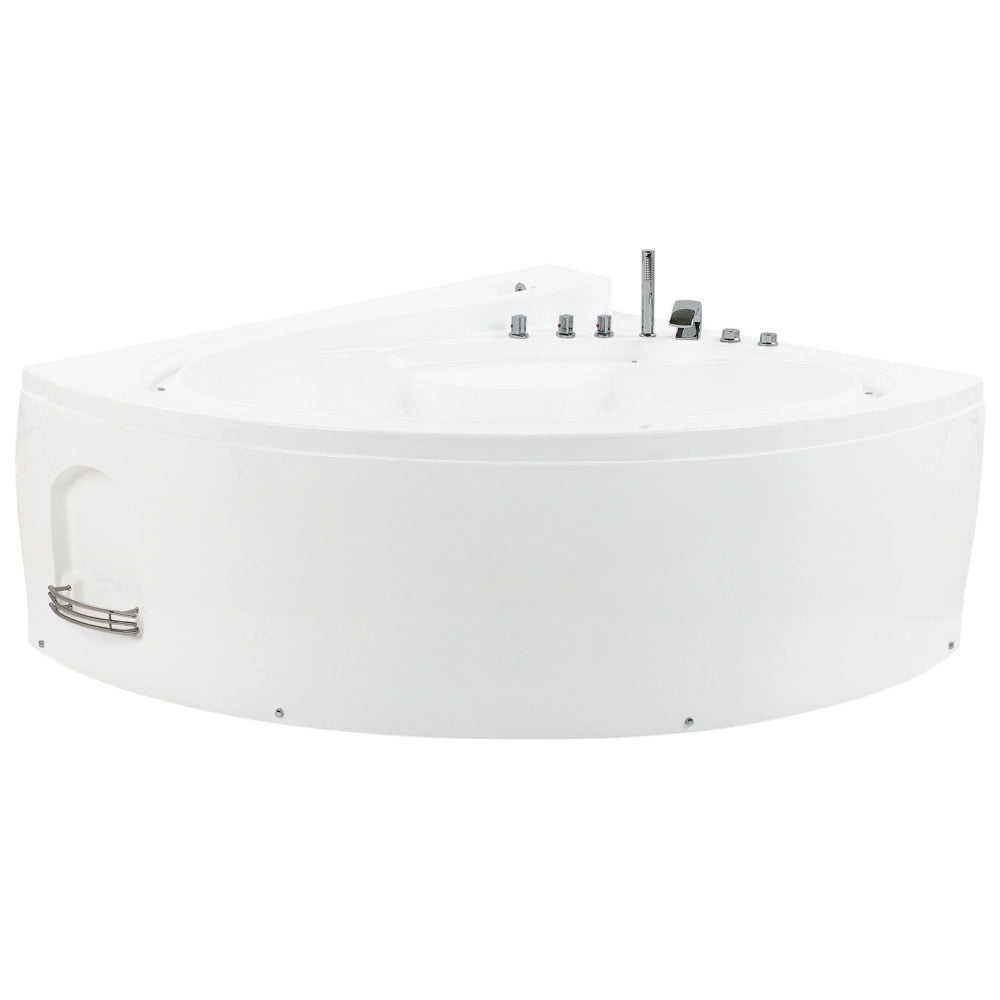 Vasca Idromassaggio Bianco Sanitario Acrilico Illuminazione LED Doppia 206 x 164 cm Ovale Design Moderno