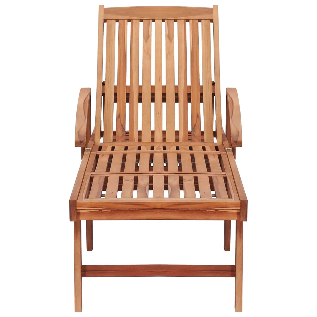 Lettino prendisole sedia a sdraio lettino prendisole letto da giardino mobili da esterno per patio con cuscino blu legno massello di teak 02_0012309