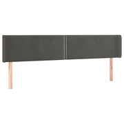 Testiera | Testata ad Orecchio Grigio Scuro 203x16x78/88 cm in Velluto