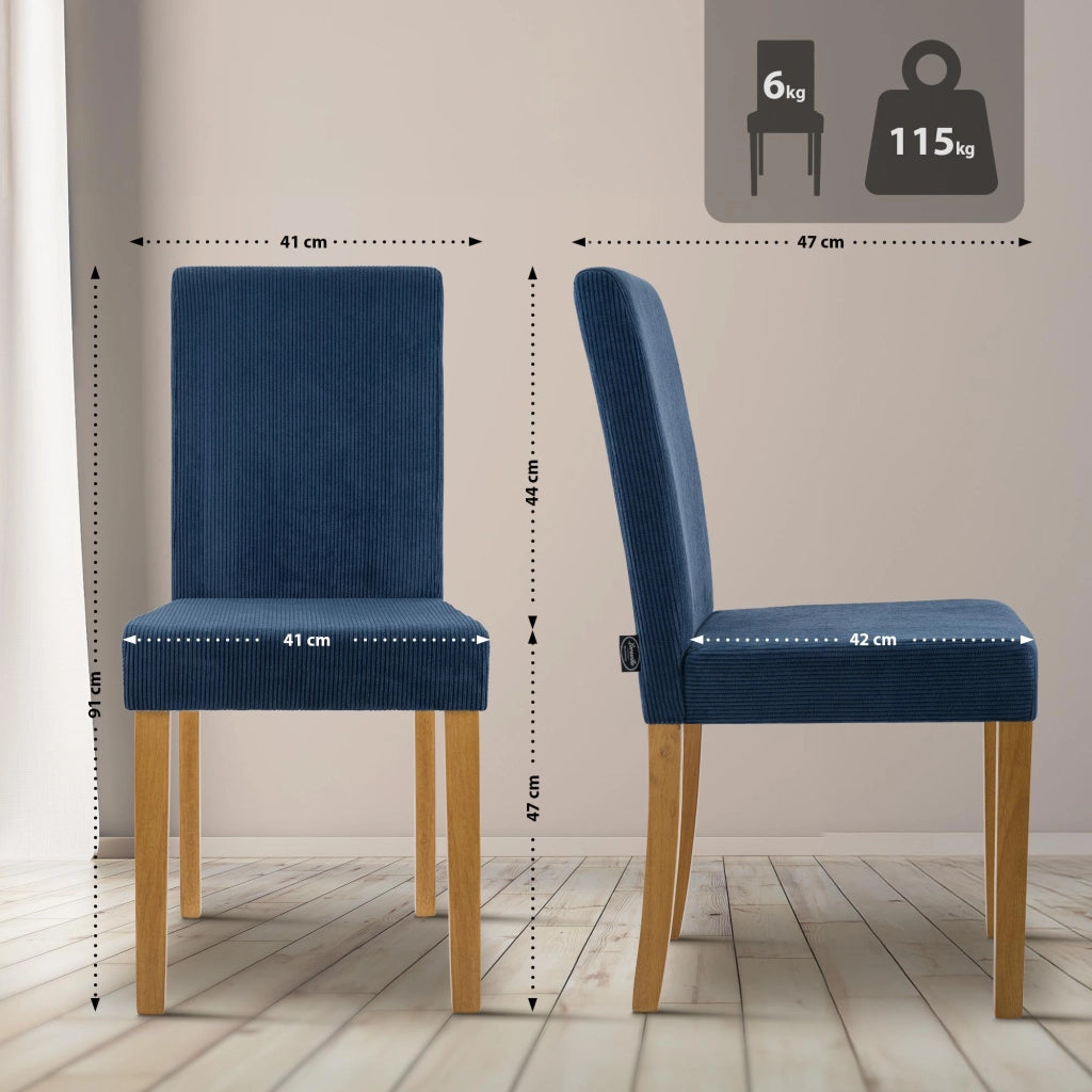 Set di 2 sedie per sala da pranzo Ina Cord anticate chiare 7