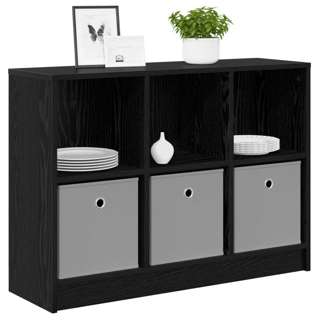Credenza con cassetto Rovere Nero 88,5 x 27,5 x 63,5 cm