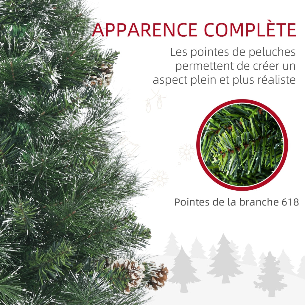 Albero di Natale Artificiale con 618 Rami Innevati ¨C zephmum ¨C Supporto in Acciaio Pieghevole