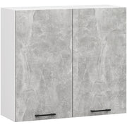 Mobile da cucina pensile sistema AKORD OLIWIA 80 cm H720 Bianco inserto frontale Cemento Grigio Cemento 2 ante 80x30x72 cm