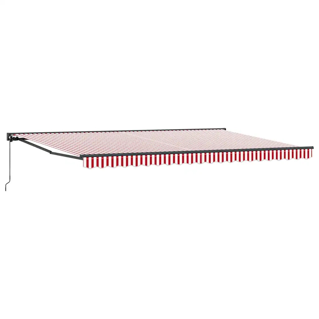 vidaXL Tenda Retrattile Striscia Rossa e Bianca 500x300 cm Tessuto
