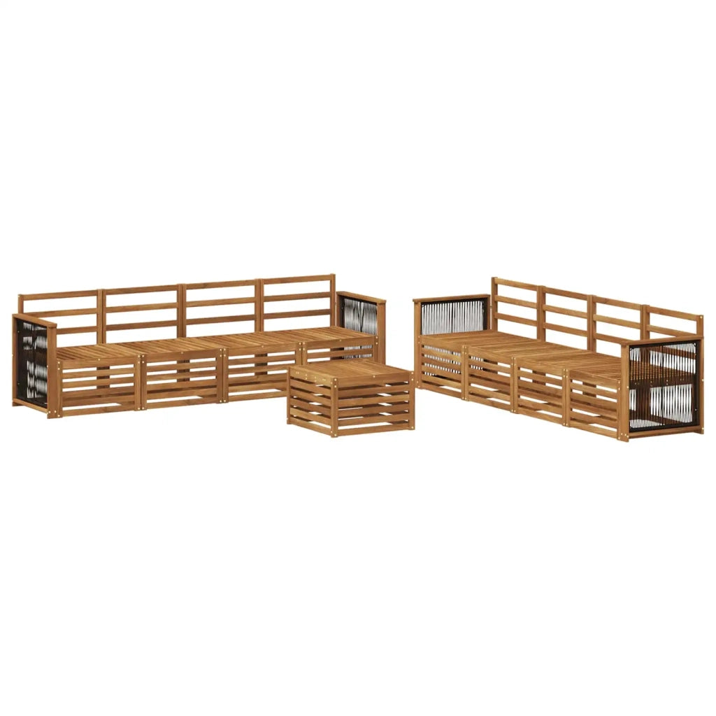Set di divani da esterno 9 pz Naturale 3384170