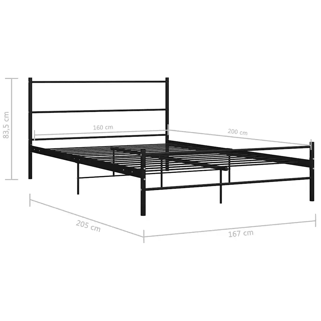 Giroletto-Struttura Letto Nero in Metallo 160x200 cm 765689