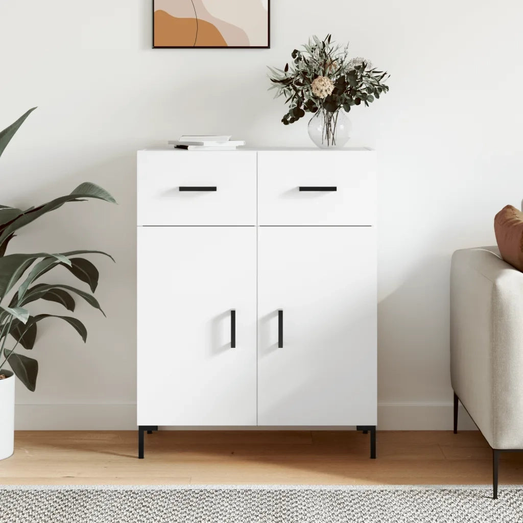 Credenza | Madia | Buffet da pranzo | Armadio da pranzo Bianca 69,5x34x90 cm in Legno Multistrato