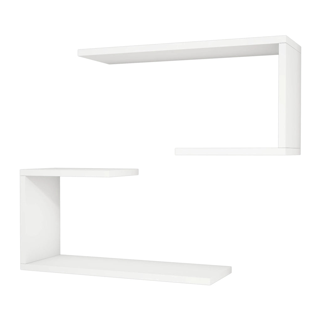 Set di 2 Mensole da Muro 'Årslev' 2 Consolli Pensili - Bianco [en.casa]