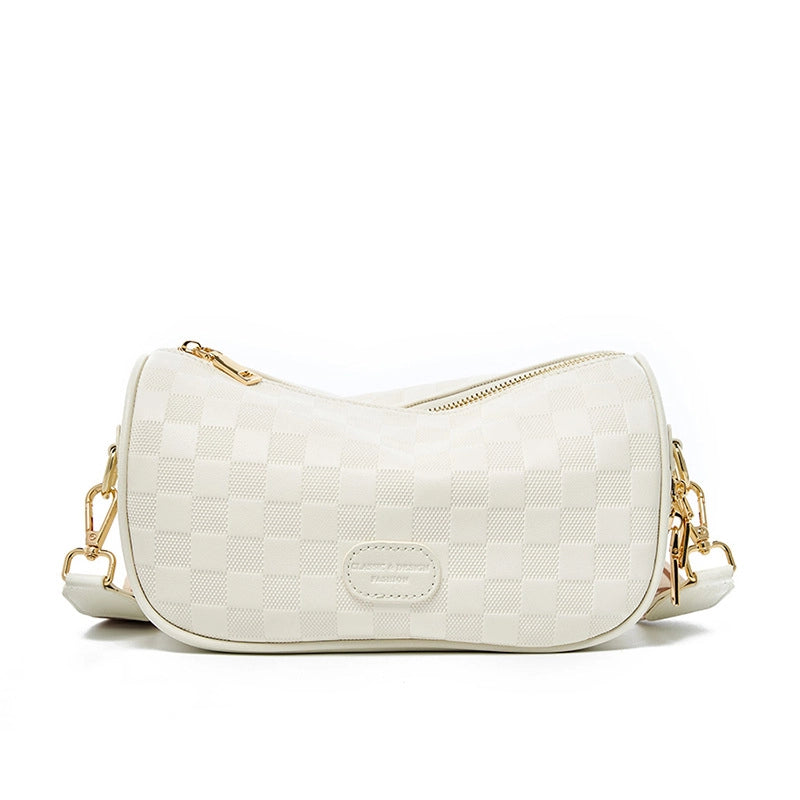 Borsa a tracolla da donna in vera pelle, colore bianco.