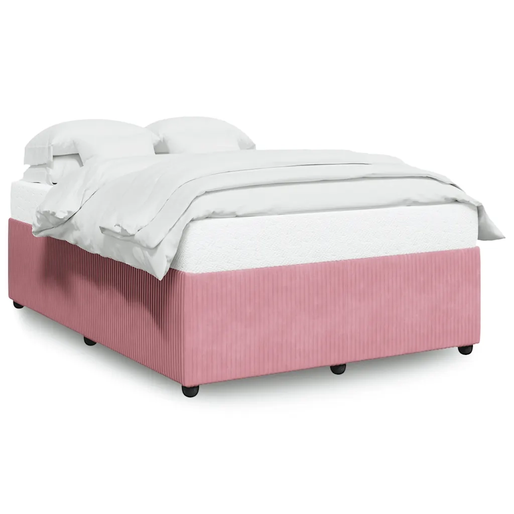 Letto matrimoniale | Letto per adulti | Giroletto Rosa 140x190 cm in Velluto