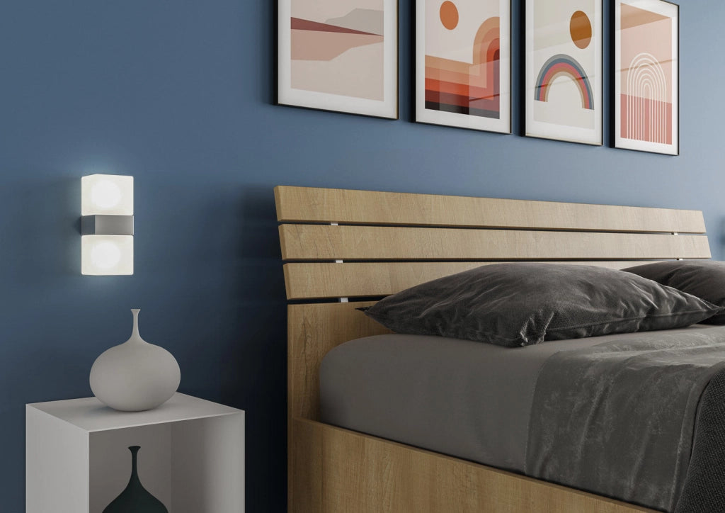 Letto matrimoniale contenitore 160x190 testata inclinata con doghe noce Ankel