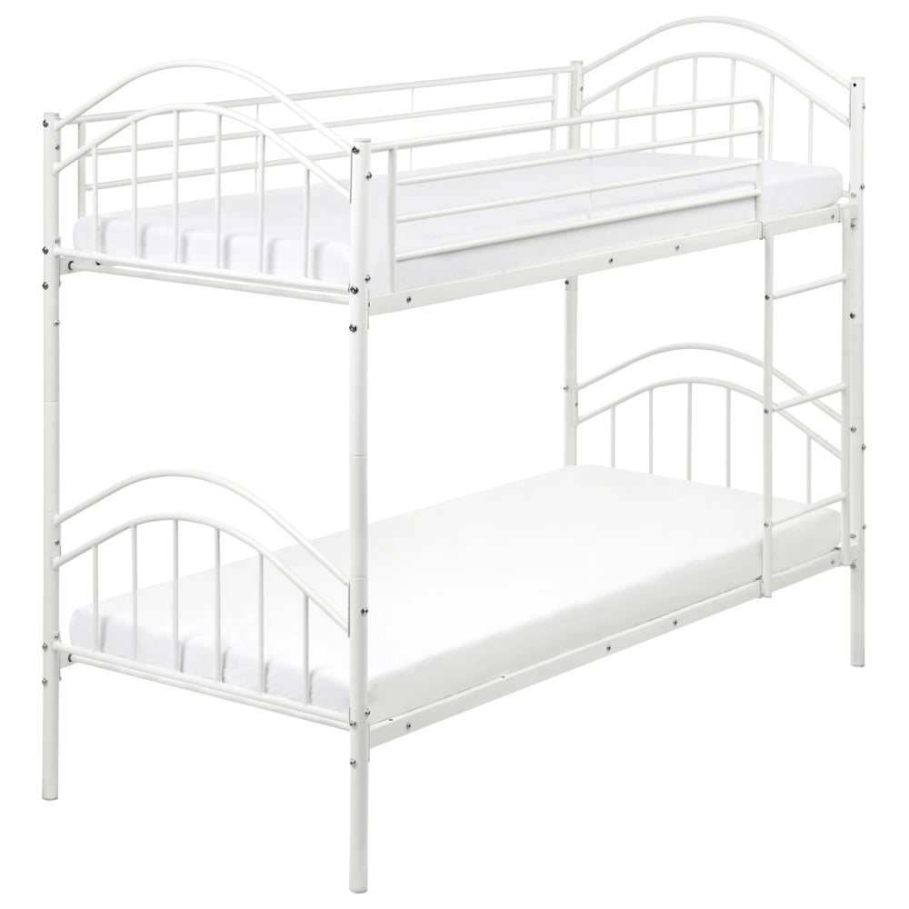 Letto a castello per bambini Camera dei bambini letto alto bianco struttura in ferro 90 x 200 cm