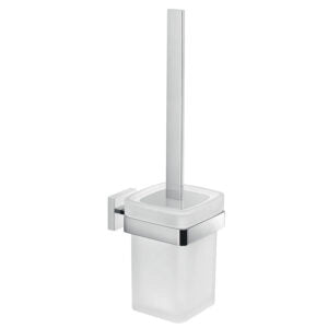 Scopino da muro con ciuffo in setole da muro in ottone, alluminio e Cromall A033-03 Gedy serie ELBA Cromato
