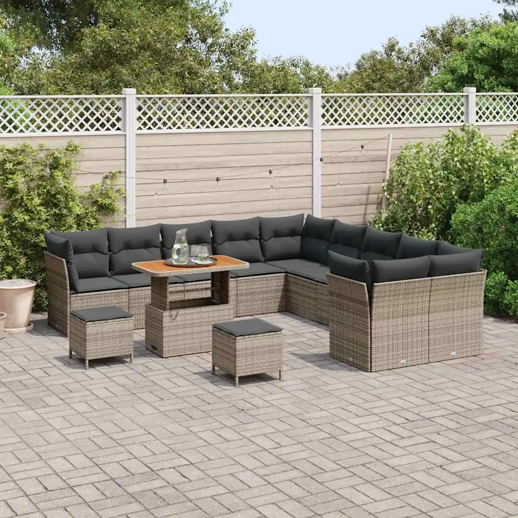Set Divano da Giardino 13 pcs Grigio polyrattan 3361548