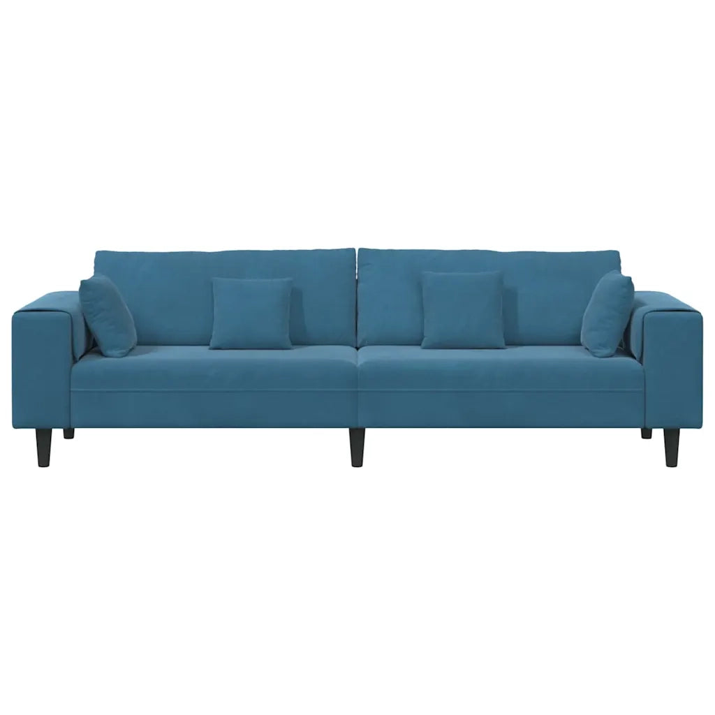 vidaXL Divano in Velluto con cuscino Blu 208 cm Velluto