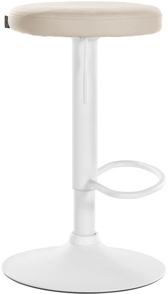 Set di 2 sgabelli da bar Ponte in similpelle crema,Metallo bianco opaco