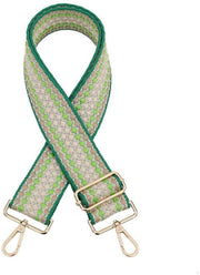 Cinturino per spalla regolabile per borsa - 5 cm di larghezza, accessorio DIY, khaki con bordo verde