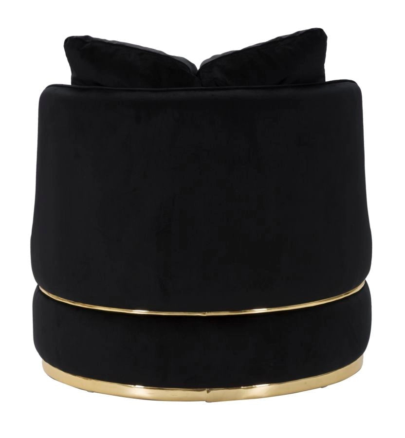 Poltrona Paris Space Nero/Oro Ø84x72 cm in Legno e Spugna Nero e Oro