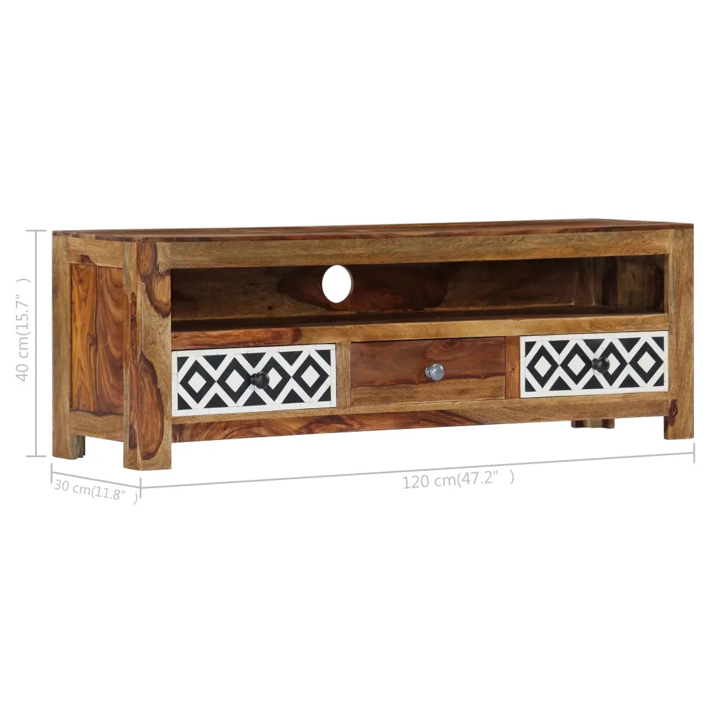 Mobile Porta TV 120x30x40 cm in Legno Massello di Acacia 248093