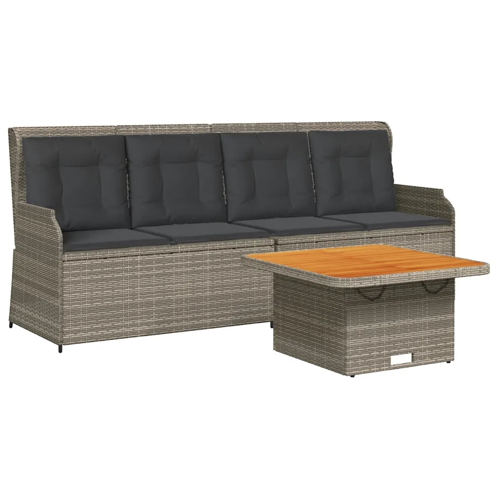 vidaXL Set Divani da Giardino 3 pz con Cuscini in Polyrattan Grigio