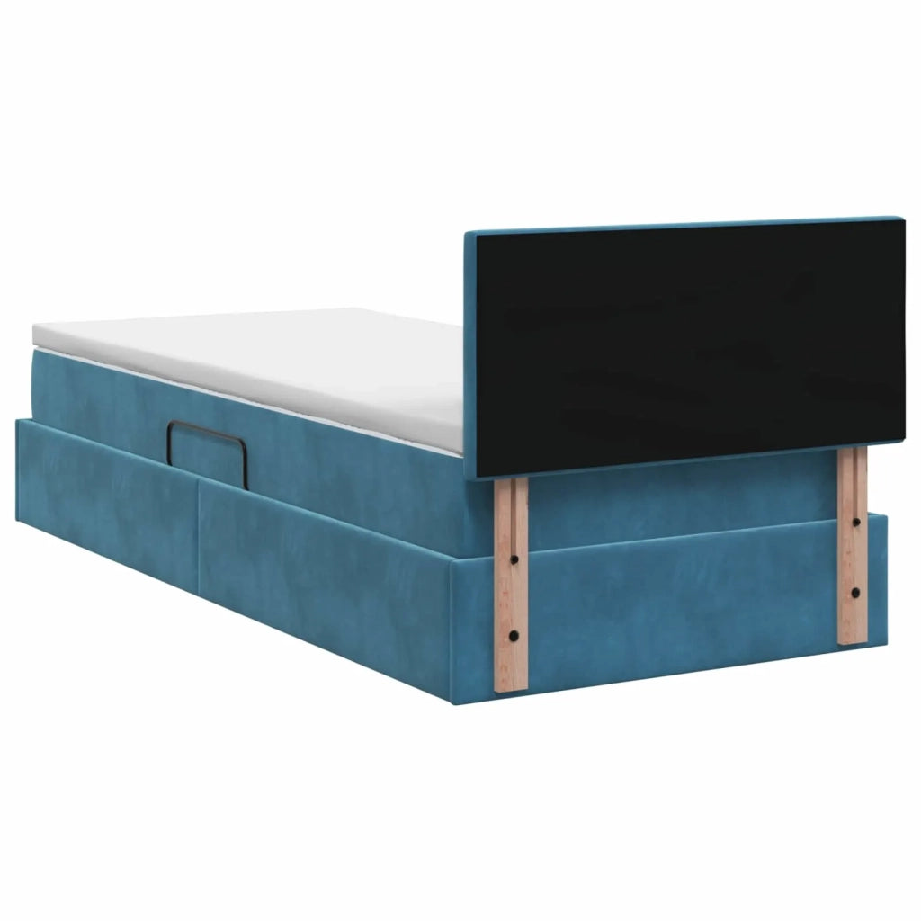 Letto con Contenitore Blu Scuro 100 x 200 cm Velluto 3458851