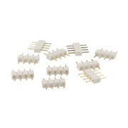 10 PZ Spina Maschio 4 Pin Bianca per Collegamento Striscia Led RGB Controller