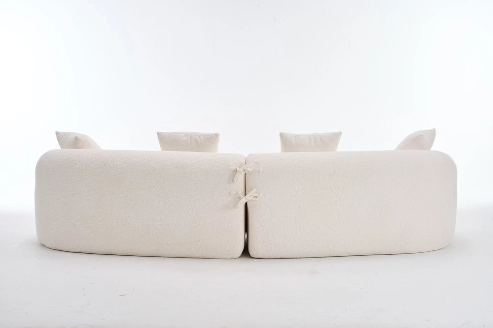 Divano 4 posti ¨C Minimal ¨C Tessuto chenille grigio tortora, 260x160x85cm