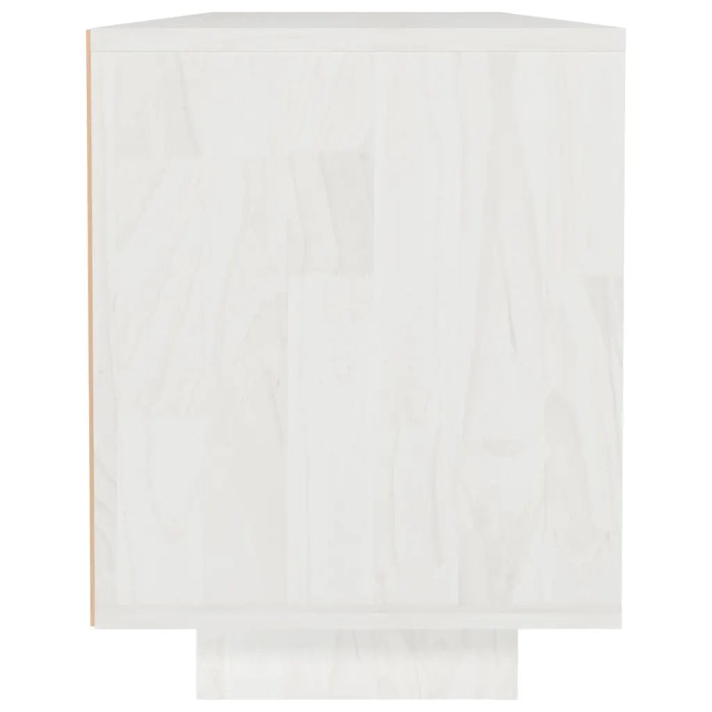 Mobile Porta TV Bianco 110x30x40 cm in Legno Massello di Pino 809901
