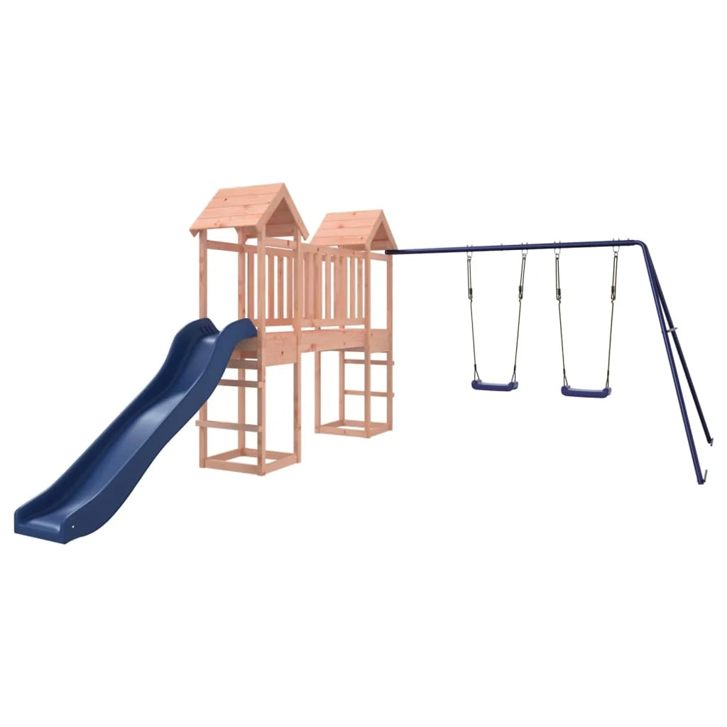 Altalena per parco giochi da esterno scivolo altalena robusta giochi da giardino 308 x 393 x 194 cm legno massello di abete Douglas 02_0004732