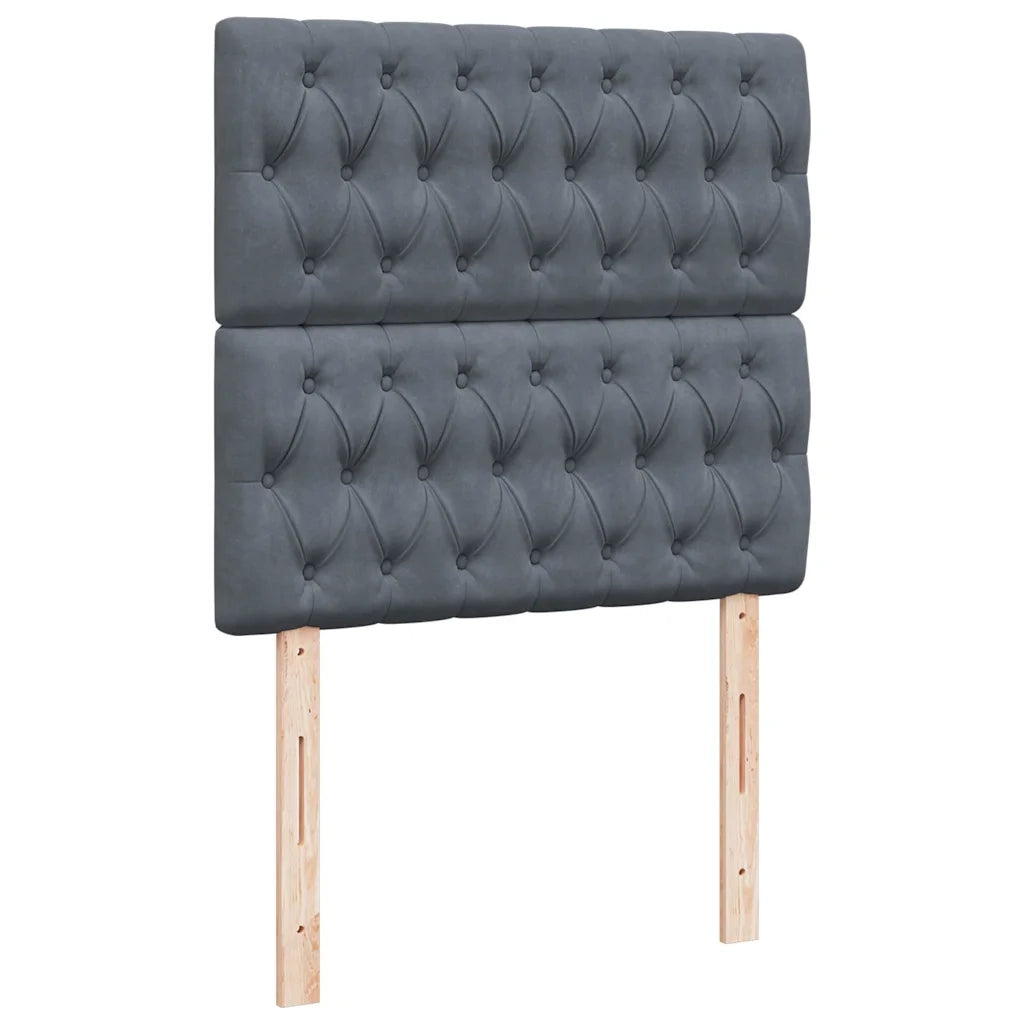 Giroletto a Molle con Materasso Grigio Scuro 80x200 cm Velluto 3292197