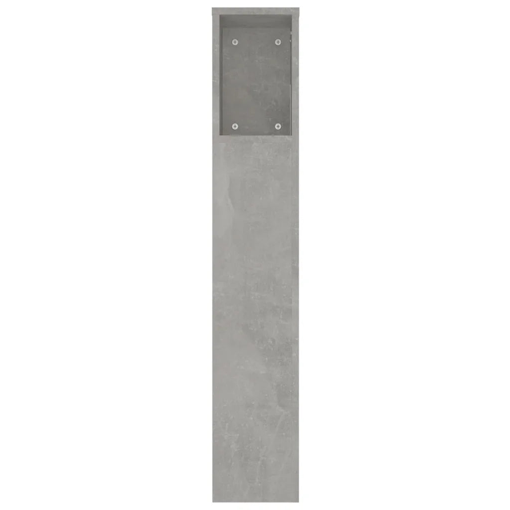 Testiera con Scomparti-Testata con Ripiani Grigio Cemento 220x18,5x104,5 cm
