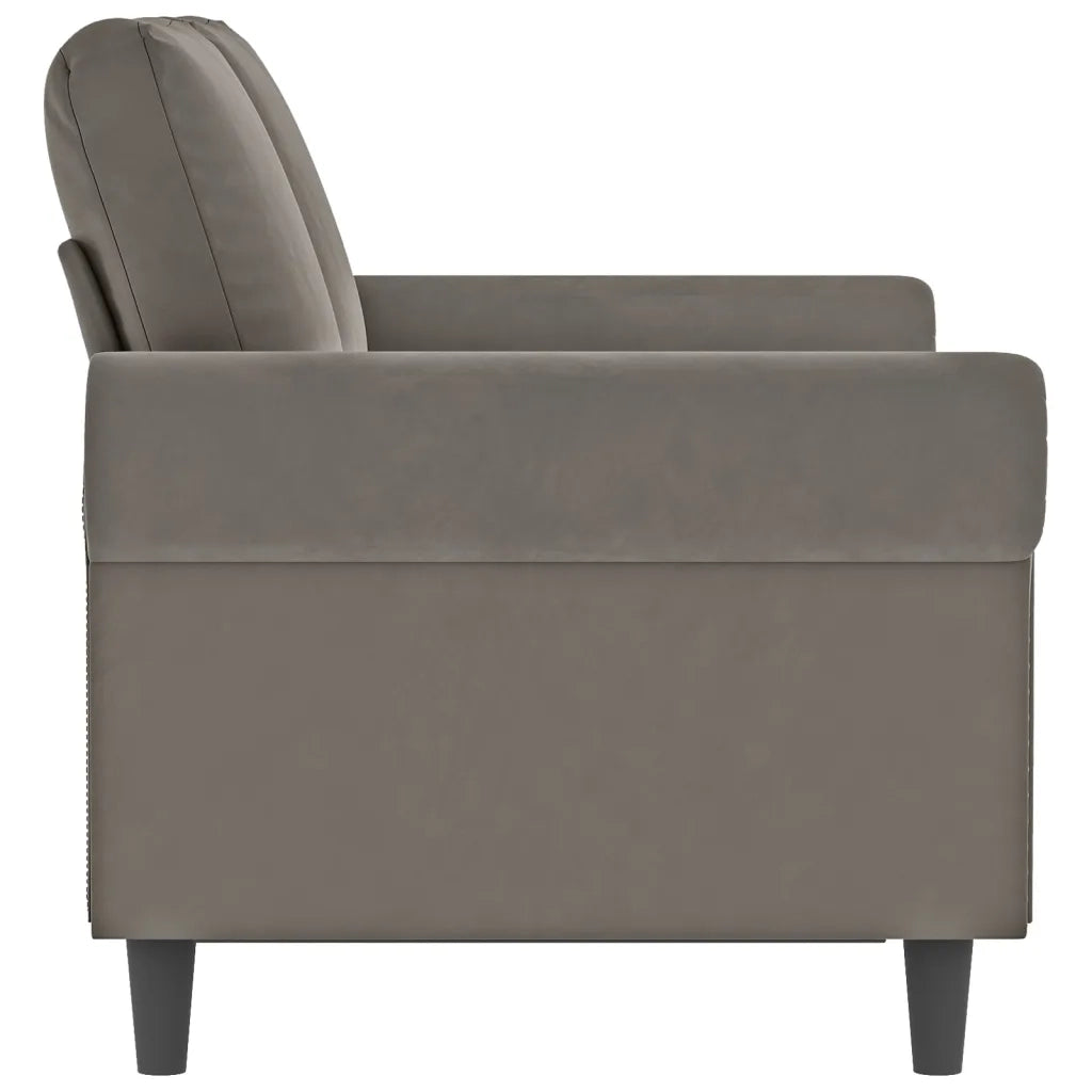 Divano a 2 Posti Grigio Chiaro 120 cm in Velluto cod mxl 19403