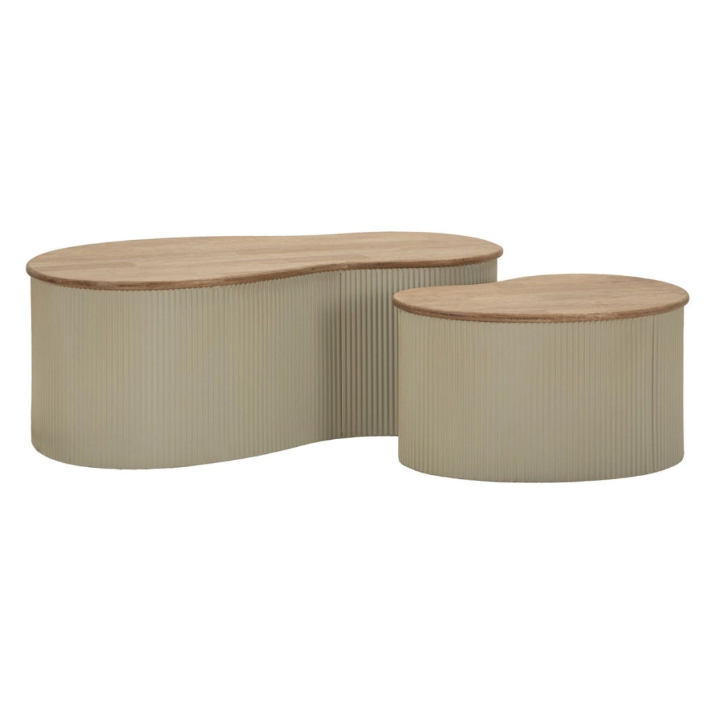 Set di Tavolini VKH1118, Beige, Legno, 87x53x32 cm