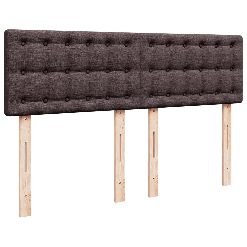 Giroletto a Molle con Materasso Marrone Scuro 140x200cm Tessuto