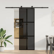 vidaXL Porta Scorrevole Ferramenta 76x205 cm Vetro Temperato Alluminio