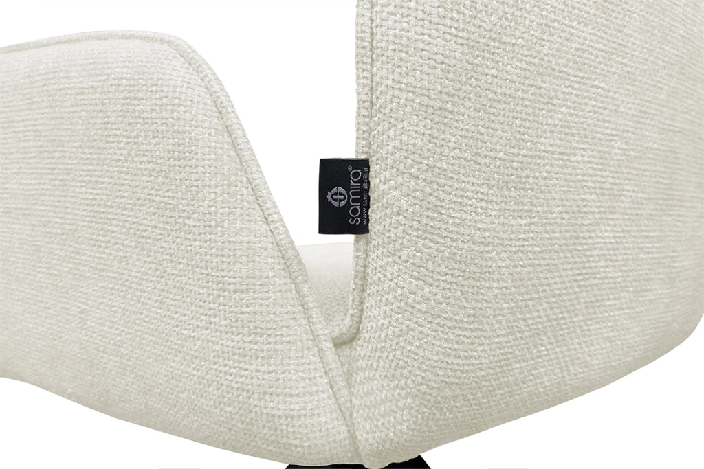 Sedia ufficio in tessuto, poltrona girevole beige – Oslo